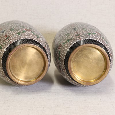 Lot 93 - A pair of Chinese cloisonné vases