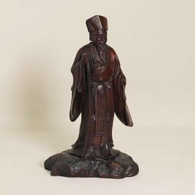Lot 78 - A Chinese wood figure