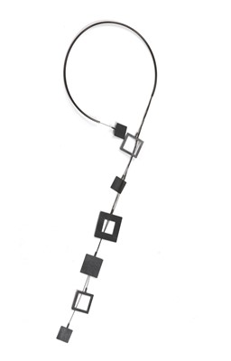 Lot 73 - A silver asymmetric necklace