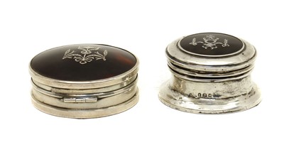 Lot 47 - A George V tortoiseshell mounted silver compact