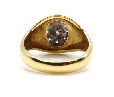 Lot 398 - A gentlemen's 18ct gold diamond set signet ring