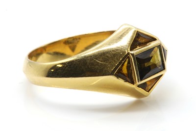 Lot 287 - A gold andalusite lozenge ring, by Astral Gemstone Talismans