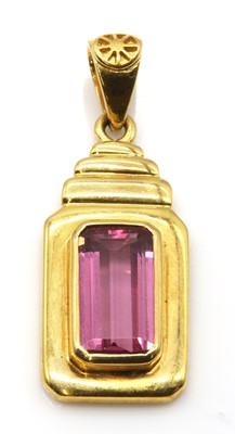Lot 282 - A gold single stone pink spinel pendant, by Astral Gemstone Talismans