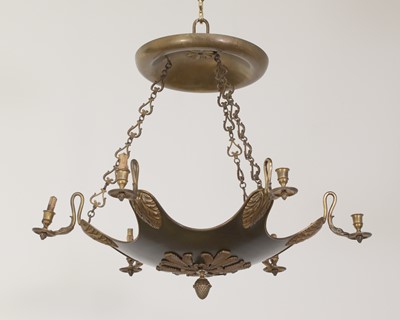 Lot 118 - An Empire-style period bronze and parcel-gilt chandelier