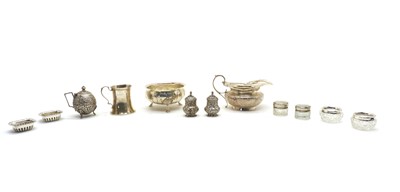 Lot 39 - An Indian silver three-piece condiment set