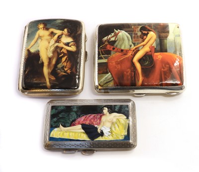 Lot 35 - Two George V silver cigarette cases