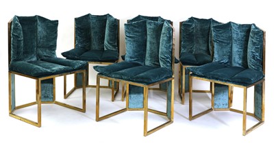 Lot 356 - A set of six Italian brass dining chairs