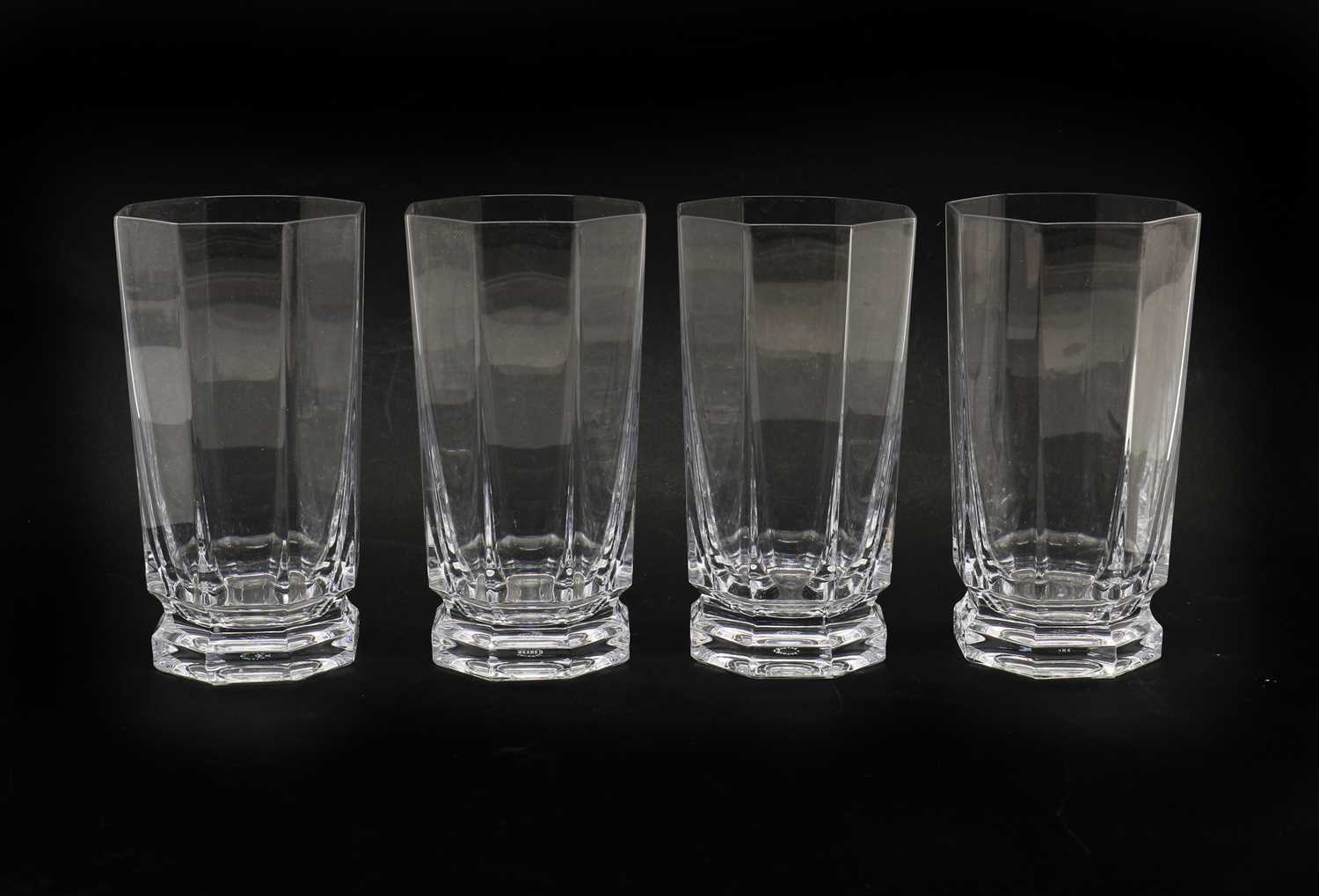 Lot 259 - A set of four Cristal de Sevres tumblers,