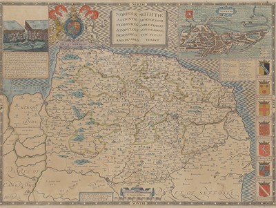 Lot 51 - JOHN SPEED: A map of Norfolk.