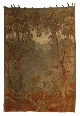Lot 385 - A large needlework verdure tapestry