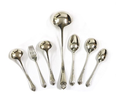 Lot 5 - A canteen of silver flatware for twelve place settings