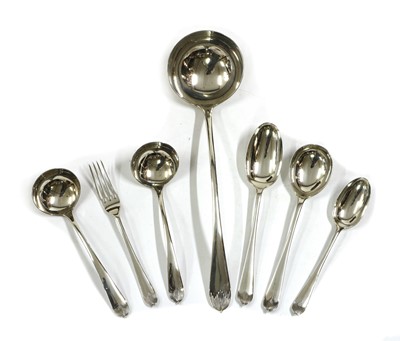 Lot 5A - A canteen of silver flatware for twelve place settings