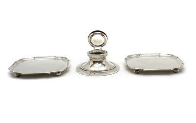 Lot 27 - A pair of Edward VII square silver waiters
