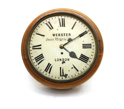 Lot 298 - A late Victorian oak wall clock
