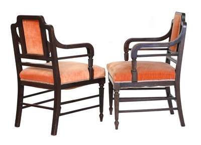 Lot 22 - A pair of mahogany library chairs