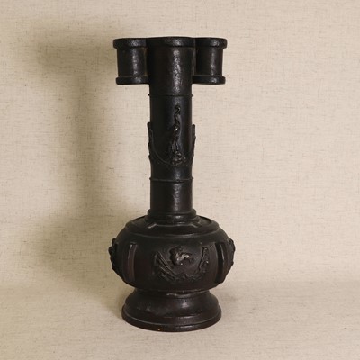 Lot 85 - A Chinese bronze 'arrow' touhu vase