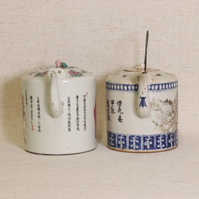Lot 297 - Two Chinese porcelain teapots