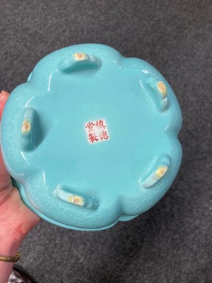 Lot 112 - A Chinese turquoise-glazed planter