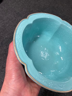 Lot 112 - A Chinese turquoise-glazed planter