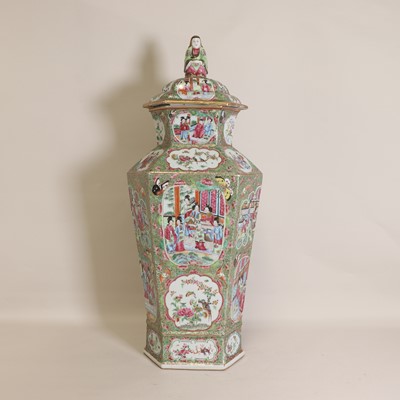 Lot 40 - A Chinese Canton enamelled famille rose vase and cover