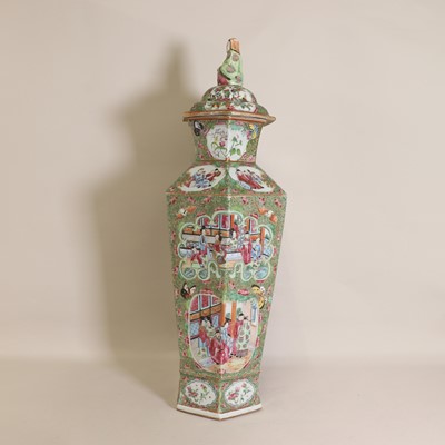 Lot 40 - A Chinese Canton enamelled famille rose vase and cover