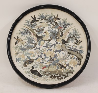 Lot 158 - A Chinese embroidered panel