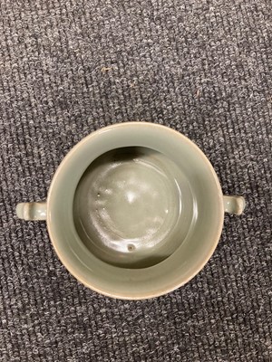 Lot 54 - A Chinese celadon censer