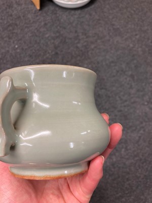 Lot 54 - A Chinese celadon censer