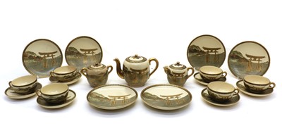Lot 51 - A collection of Japanese Satsuma tea wares