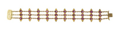 Lot 43 - A gilt metal paste set three row choker necklace