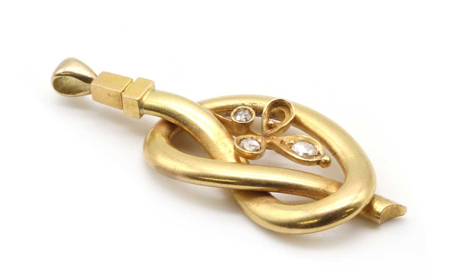 Lot 13 - A Russian gold diamond set pendant