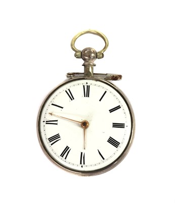 Lot 350 - A sterling silver verge fusee open-faced pocket watch