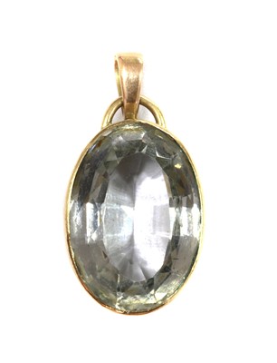 Lot 61 - A gold single stone topaz pendant