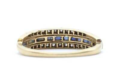 Lot 196 - A gold sapphire and diamond ring