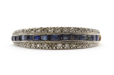 Lot 196 - A gold sapphire and diamond ring