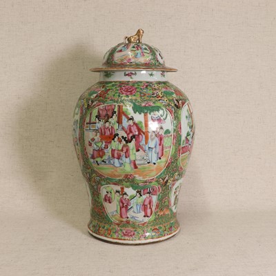 Lot 45 - A Chinese Canton enamelled famille rose vase and cover