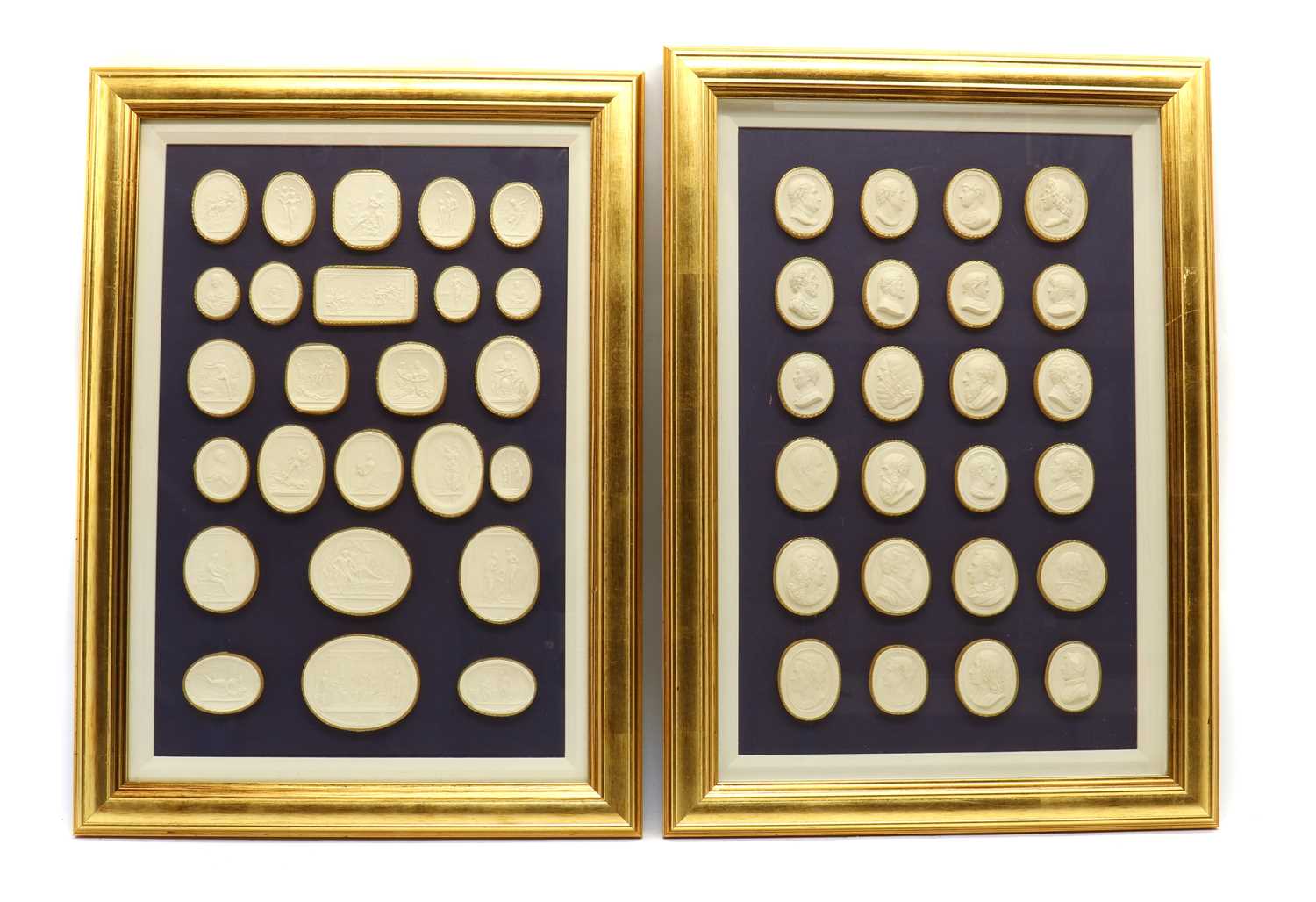 Lot 168 - A group of four framed Grand Tour style plaster intaglios