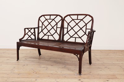 Lot 392 - A Chinese Chippendale mahogany chair-back settee