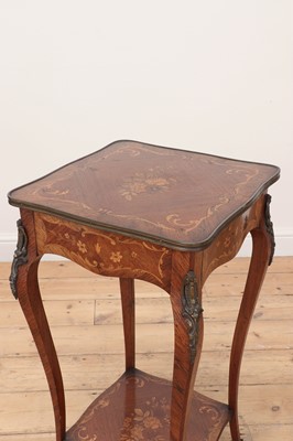 Lot 379 - A French Transitional-style marquetry table