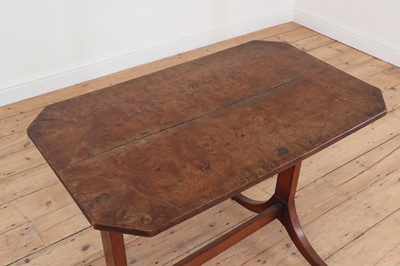 Lot 382 - A Regency burr elm and yew wood centre table