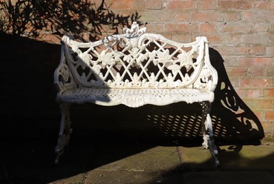 Lot 395 - A Victorian cast iron garden bench