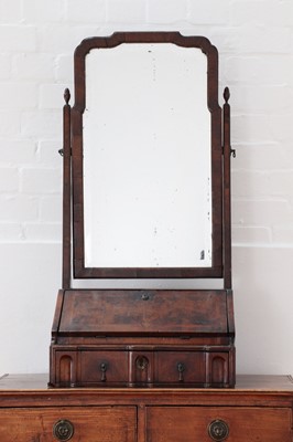 Lot 381 - A Queen Anne walnut dressing bureau and mirror