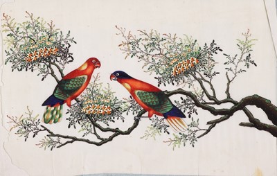 Lot 123 - A Chinese pith paper painting album