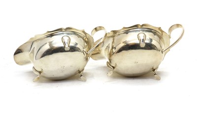 Lot 2 - A pair of silver sauceboats