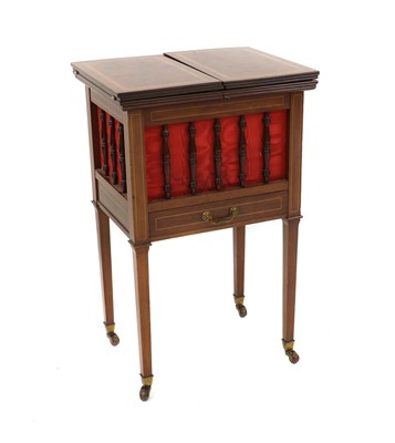 Lot 290 - An Edwardian inlaid mahogany sewing cabinet