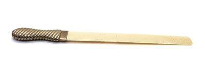 Lot 178 - A silver/ivory paper knife