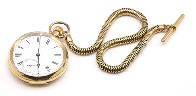 Lot 548 - A Swiss gold pin set open faced pocket watch