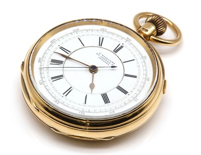 Lot 547 - An 18ct gold lever set open faced chronograph pocket watch