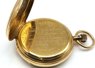 Lot 547 - An 18ct gold lever set open faced chronograph pocket watch