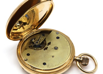 Lot 547 - An 18ct gold lever set open faced chronograph pocket watch